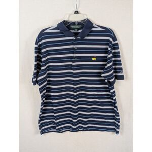 Masters Collection PGA Masters Polo Shirt Blue Striped Men's Size Large